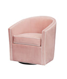 Comfort Pointe Keely Blush Swivel Chair Blush with cream welt