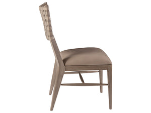 Lexington Artistica Home Milo Leather Side Chair - Elegant Mahogany Design With Warm Gray Finish For Modern & Traditional Spaces Grigio Wood 2002-880-41-01