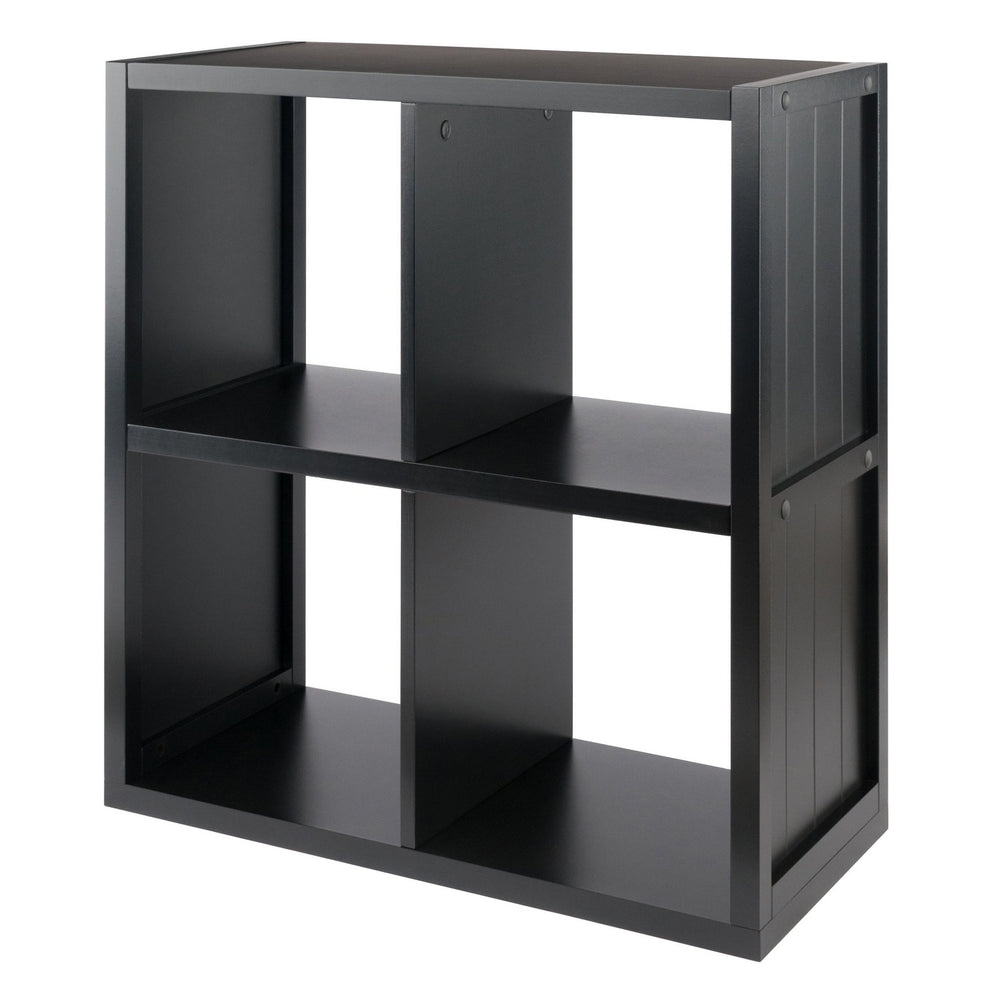 Winsome Wood Timothy 2x2 Storage Cube Shelf - Modern Black Organizer For Stylish Home & Versatile Storage Solutions Black Composite Wood 20025-winsome-wood
