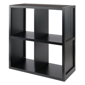 Winsome Wood Timothy 2x2 Storage Cube Shelf - Modern Black Organizer For Stylish Home & Versatile Storage Solutions Black Composite Wood 20025-winsome-wood