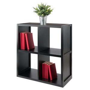 Winsome Wood Timothy 2x2 Storage Cube Shelf - Modern Black Organizer For Stylish Home & Versatile Storage Solutions Black Composite Wood 20025-winsome-wood