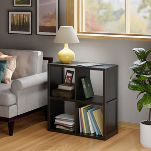 Winsome Wood Timothy 2x2 Storage Cube Shelf - Modern Black Organizer For Stylish Home & Versatile Storage Solutions Black Composite Wood 20025-winsome-wood