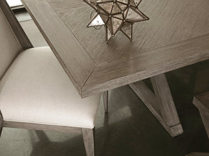 Lexington Artistica Home Ringo Rectangular Dining Table - Elegant Mahogany Design Extends To 110"W, Seats Up To 10 Comfortably Grigio Wood 2003-877-41