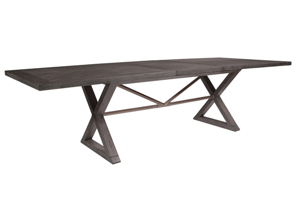 Lexington Artistica Home Ringo Rectangular Dining Table - Elegant Mahogany Design Extends To 110"W, Seats Up To 10 Comfortably Grigio Wood 2003-877-41