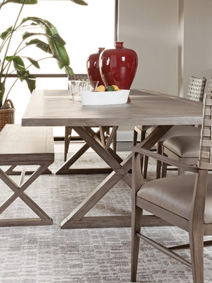 Lexington Artistica Home Ringo Rectangular Dining Table - Elegant Mahogany Design Extends To 110"W, Seats Up To 10 Comfortably Grigio Wood 2003-877-41