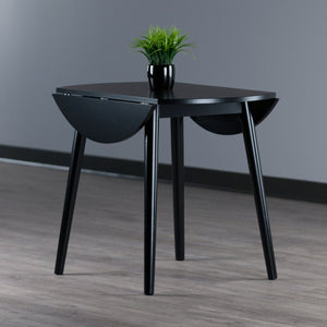 Winsome Wood Moreno Round Drop Leaf Dining Table - Stylish Space-saving Design For Modern Homes & Apartments Black Solid ,Composite Wood 20036-winsome-wood
