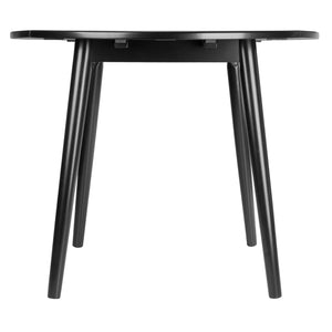 Winsome Wood Moreno Round Drop Leaf Dining Table - Stylish Space-saving Design For Modern Homes & Apartments Black Solid ,Composite Wood 20036-winsome-wood