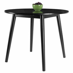 Winsome Wood Moreno Round Drop Leaf Dining Table - Stylish Space-saving Design For Modern Homes & Apartments Black Solid ,Composite Wood 20036-winsome-wood
