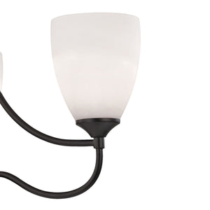 Thomas Lighting Arlington 3 Light Chandelier Oil Rubbed Bronze Curved Arms with Opaque White Shades 22 inches 2003CH/10