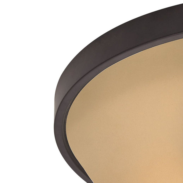 Thomas Lighting Arlington 3 Light Flush Mount Warm Amber Glass Oil Rubbed Bronze Ceiling Fixture 2003FM/10