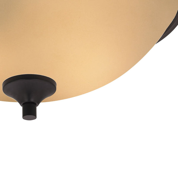 Thomas Lighting Arlington 3 Light Flush Mount Warm Amber Glass Oil Rubbed Bronze Ceiling Fixture 2003FM/10