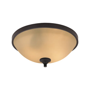 Arlington 15'' Wide 3-Light Flush Mount - Oil Rubbed Bronze with Amber Glass 2003FM/10 Thomas