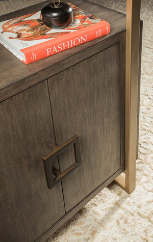 Lexington Artistica Home Vertex Bookcase - Stylish Mahogany Storage Solution With Adjustable Shelves & Modern Metal Accents Antico Wood 2004-991-39