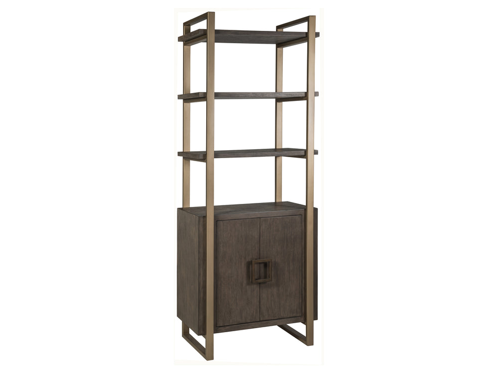 Lexington Artistica Home Vertex Bookcase - Stylish Mahogany Storage Solution With Adjustable Shelves & Modern Metal Accents Antico Wood 2004-991-39