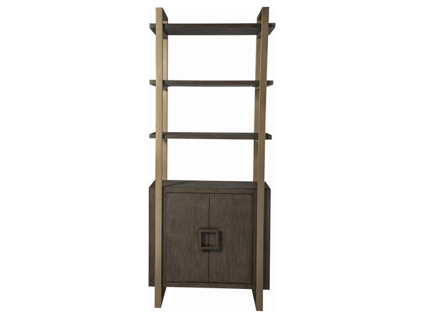 Lexington Artistica Home Vertex Bookcase - Stylish Mahogany Storage Solution With Adjustable Shelves & Modern Metal Accents Antico Wood 2004-991-39