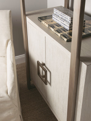 Lexington Artistica Home Vertex Bookcase - Stylish Mahogany Storage Solution With Adjustable Shelves & Modern Metal Accents Bianco Wood 2004-991-40