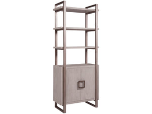 Lexington Artistica Home Vertex Bookcase - Stylish Mahogany Storage Solution With Adjustable Shelves & Modern Metal Accents Bianco Wood 2004-991-40