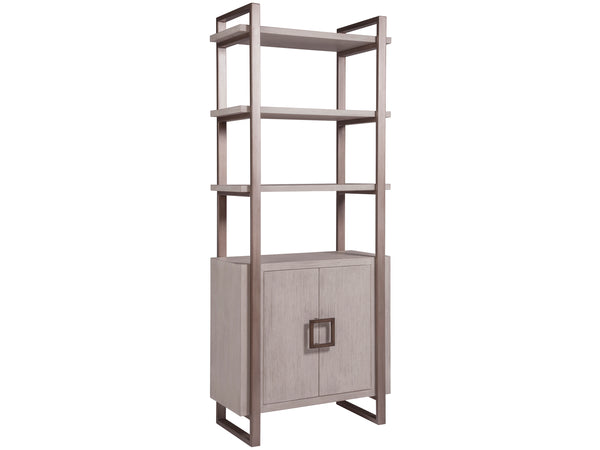 Lexington Artistica Home Vertex Bookcase - Stylish Mahogany Storage Solution With Adjustable Shelves & Modern Metal Accents Bianco Wood 2004-991-40