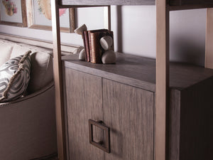 Lexington Artistica Home Vertex Bookcase - Stylish Mahogany Storage Solution With Adjustable Shelves & Modern Metal Accents Grigio Wood 2004-991-41