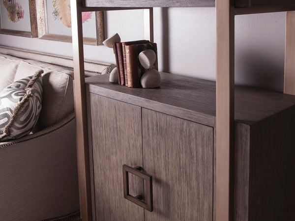 Lexington Artistica Home Vertex Bookcase - Stylish Mahogany Storage Solution With Adjustable Shelves & Modern Metal Accents Grigio Wood 2004-991-41