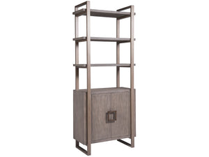 Lexington Artistica Home Vertex Bookcase - Stylish Mahogany Storage Solution With Adjustable Shelves & Modern Metal Accents Grigio Wood 2004-991-41