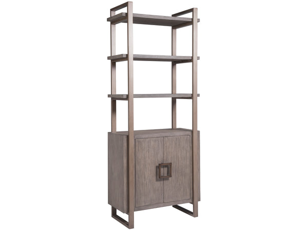 Lexington Artistica Home Vertex Bookcase - Stylish Mahogany Storage Solution With Adjustable Shelves & Modern Metal Accents Grigio Wood 2004-991-41