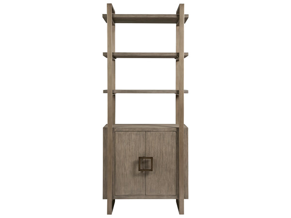 Lexington Artistica Home Vertex Bookcase - Stylish Mahogany Storage Solution With Adjustable Shelves & Modern Metal Accents Grigio Wood 2004-991-41