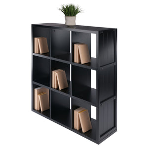 Winsome Wood Timothy 3x3 Storage Cube Shelf - Modern Black Design For Versatile Home Organization & Style Black Composite Wood 20040-winsome-wood