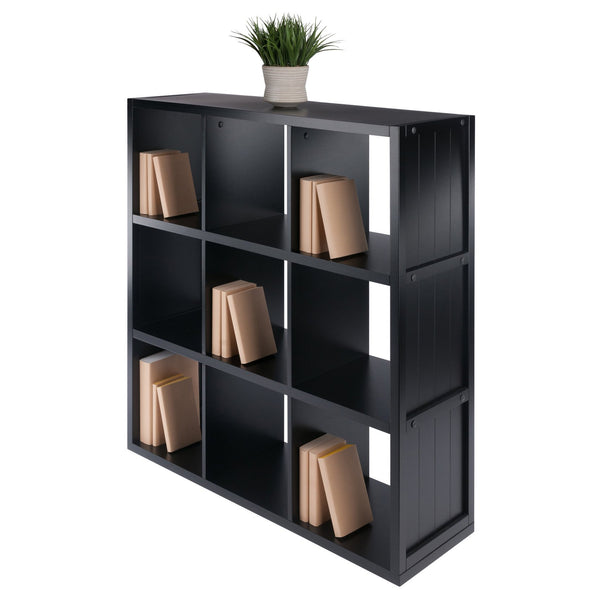 Winsome Wood Timothy 3x3 Storage Cube Shelf - Modern Black Design For Versatile Home Organization & Style Black Composite Wood 20040-winsome-wood
