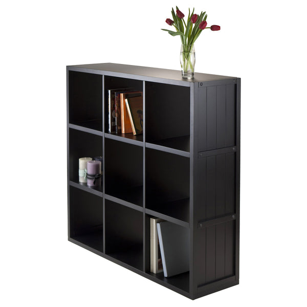 Winsome Wood Timothy 3x3 Storage Cube Shelf - Modern Black Design For Versatile Home Organization & Style Black Composite Wood 20040-winsome-wood