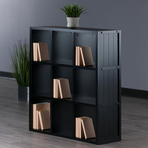 Winsome Wood Timothy 3x3 Storage Cube Shelf - Modern Black Design For Versatile Home Organization & Style Black Composite Wood 20040-winsome-wood