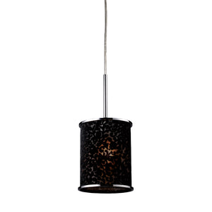 Fabrique 8'' Wide 1-Light Mini Pendant - Polished Chrome and Velvet Black Shade 20046/1 Elk Lighting