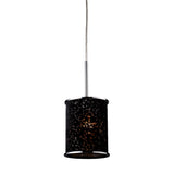 Fabrique 8'' Wide 1-Light Mini Pendant - Polished Chrome and Velvet Black Shade 20046/1 Elk Lighting