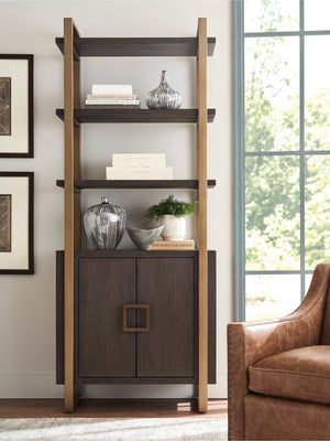 Lexington Artistica Home Vertex Bookcase - Stylish Mahogany Storage Solution With Adjustable Shelves & Modern Metal Accents Antico Wood 2004-991-39