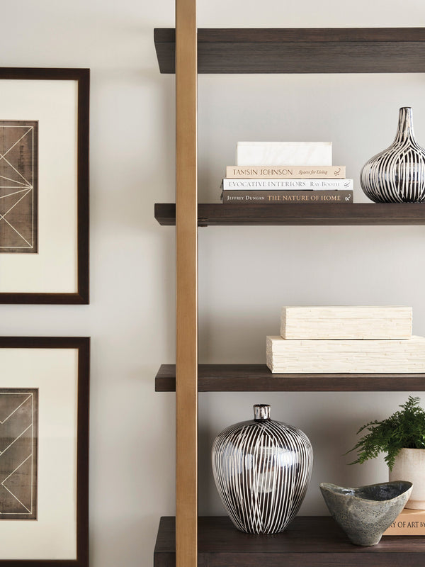 Lexington Artistica Home Vertex Bookcase - Stylish Mahogany Storage Solution With Adjustable Shelves & Modern Metal Accents Antico Wood 2004-991-39