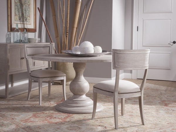 Lexington Artistica Home Aperitif Side Chair - Elegant Mahogany Design With Upholstered Seat, Nailhead Trim & Distinct Finishes Bianco Wood 2000-880-40-01