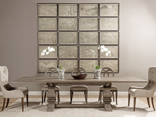 Lexington Artistica Home Axiom Rectangular Dining Table – Elegant Mahogany Design With Extendable Leaves For 12 Guests Grigio Wood 2005-877c-41