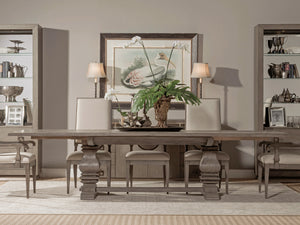 Lexington Artistica Home Axiom Rectangular Dining Table – Elegant Mahogany Design With Extendable Leaves For 12 Guests Grigio Wood 2005-877c-41