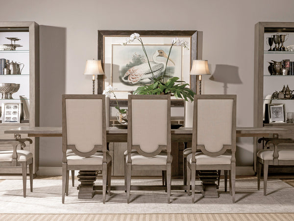 Lexington Artistica Home Axiom Rectangular Dining Table – Elegant Mahogany Design With Extendable Leaves For 12 Guests Grigio Wood 2005-877c-41