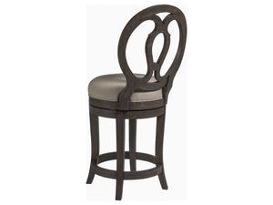 Lexington Artistica Home Axiom Swivel Counter Stool - Elegant Mahogany Design With Upholstered Seat For Stylish Comfort Antico Wood 2005-895-39-01