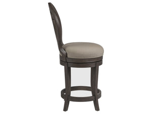 Lexington Artistica Home Axiom Swivel Counter Stool - Elegant Mahogany Design With Upholstered Seat For Stylish Comfort Antico Wood 2005-895-39-01
