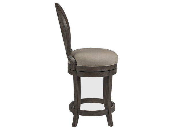 Lexington Artistica Home Axiom Swivel Counter Stool - Elegant Mahogany Design With Upholstered Seat For Stylish Comfort Antico Wood 2005-895-39-01