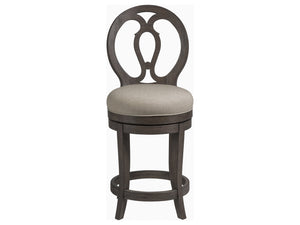 Lexington Artistica Home Axiom Swivel Counter Stool - Elegant Mahogany Design With Upholstered Seat For Stylish Comfort Antico Wood 2005-895-39-01