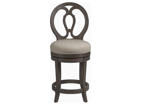 Lexington Artistica Home Axiom Swivel Counter Stool - Elegant Mahogany Design With Upholstered Seat For Stylish Comfort Antico Wood 2005-895-39-01