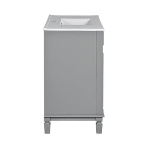 English Elm 36'' Modern Bathroom Vanity With Black Ceramic Top, Soft-Close Doors & Drawers For Stylish Storage N710P230231E