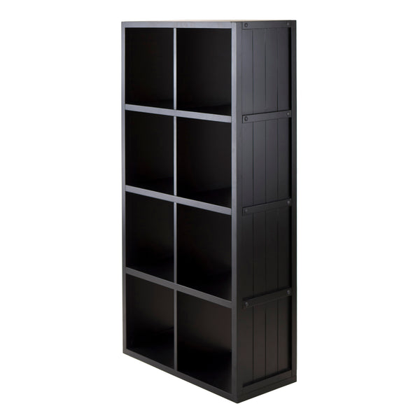 Winsome Wood Timothy 4x2 Modern Storage Cube Shelf - Versatile Black Organizer For Home & Office Decor Black Composite Wood 20053-winsome-wood
