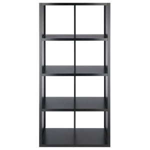 Winsome Wood Timothy 4x2 Modern Storage Cube Shelf - Versatile Black Organizer For Home & Office Decor Black Composite Wood 20053-winsome-wood