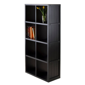 Winsome Wood Timothy 4x2 Modern Storage Cube Shelf - Versatile Black Organizer For Home & Office Decor Black Composite Wood 20053-winsome-wood
