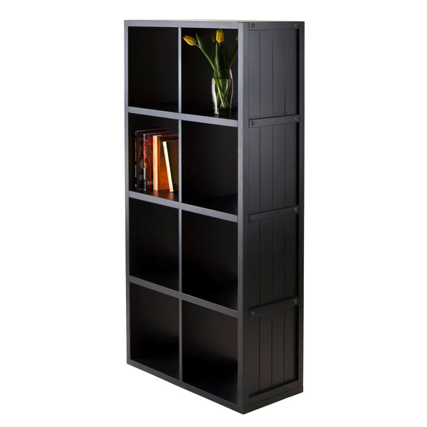 Winsome Wood Timothy 4x2 Modern Storage Cube Shelf - Versatile Black Organizer For Home & Office Decor Black Composite Wood 20053-winsome-wood