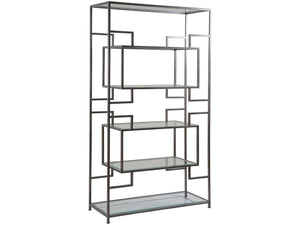 Lexington Artistica Home Suspension Etagere - Elegant Handcrafted Iron Display With Beveled Glass Shelves And Stunning Finish St. Laurent Wood 2006-991-44